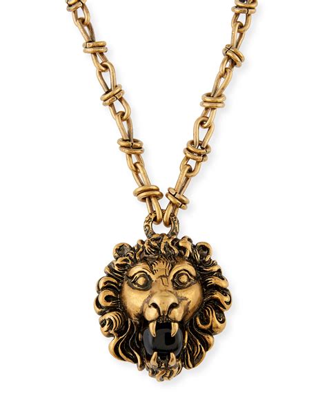 gucci lion pendant necklace|gucci crossbody with lion head.